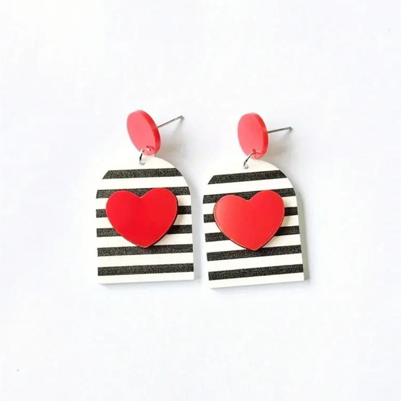 Whimsy_and_Rose Jewelry - Red Heart Valentine Earrings